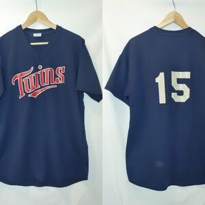 Majestic Twins Vintage Baseball Short Sleeve Tee Shirt Vneck Made in the USA MLB